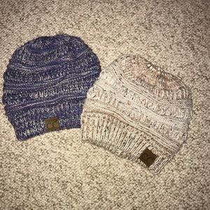 CC Beanies with Ponytail Hole
